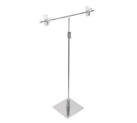 jojofuny Adjustable Poster Rack Metal Stainless Steel T Shape Stand with 2 Clips Compact Storage and Height Adjustable for Events and Poster Display Random Style