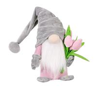 jojofuny Adorable Gray Gnome Doll Desktop Decor Handmade Dwarf Ornament for Mother's Day Lucky Tabletop Accent Gift for Home and Office