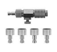 jojofuny Airbrush Adapter Airbrush Hose Quick Release Fitting Metal with 1/8 Inch Thread Connection Pressure Adjustment Knob Easy to Install and Detach Silver for Car Painting