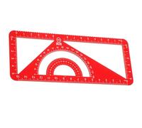 jojofuny Aluminum Alloy Triangle Protractor Set with Straightedge Clear Scale Precision Drawing Measurement Tools for Students Architects Draftsmen Red Metal Ruler for Accurate Angle and