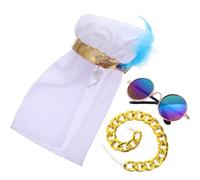 jojofuny Arabian Pet Costume with Adjustable Dubai Style Headscarf Sunglasses UV Protection and Dog Chain Necklace for Small Dogs and Cats Unique Middle Eastern Party Outfit for Halloween