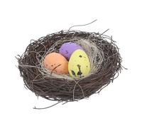 jojofuny Artificial Easter Bird Nest with Realistic Eggs Natural Color Foam Decoration for Home Garden and Outdoor Festive Easter Ornaments