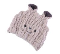 jojofuny Baby Hair Drying Towel Hat, Absorbent Bathing Cap for Infants, Quick Dry Soft Hair Towel for Baby Shower and Bath Time, Smile Face Milk Coffee Color