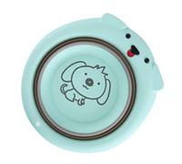 jojofuny Baby Wash Basin Washbasin Cartoon Folding Basin Thickened Bottom Travel Use Space-Saving Mint Green Random Style