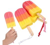 jojofuny Bath Sponge Brush with Handle 3pcs Body Exfoliating Back Scrubber Sponges for Shower and Bathing for Men and Women Skin Care