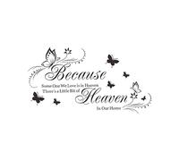jojofuny Because Someone We Love is in Heaven Wall Decor Stickers for Bedroom Bathroom Wall Decals Easy to Apply Easy to Remove for Windows