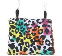 jojofuny Bird Nest Hammock Leopard Print Comfortable Sleeping House Warm Winter Parrot Bed for Cage Hanging Ornament