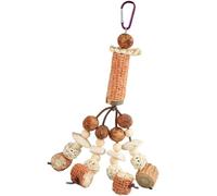 jojofuny Bite-resisting Parakeet for Cage with Corncob Material and Movable Hook, Encourages Nibbling and Attracts Pet Birds, Suitable for Hanging the Cage or Home Decoration