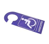 jojofuny Blue Pvc Handicapped Parking Sign 3.5x8.5in, Wheelchair Reserved Tag, Disabled Permit Hanger for Car Parking Lots and Doors, Small Handicap Symbol