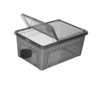 jojofuny Breeding Box Leopard Gecko Tank Spacious Black Reptile Plastic with Water Bowl and Adequate Ventilation Insect Container Suitable for Frogs and Lizards for Home or Laboratory Use