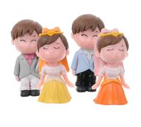 jojofuny Bride and Groom Romantic Style Wedding Cake Decor Cake Topper 2 Pairs Plastic Bride and Groom Figurines for Valentine's Day Wedding Party Centerpieces