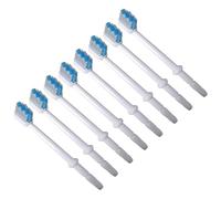 jojofuny Brush Heads to Clean for Oral Irrigator Accessories, 8pcs Replacement White Abs Material, Designed Shadow Zone Between Teeth the Gumline, Suitable for Water Toothpick