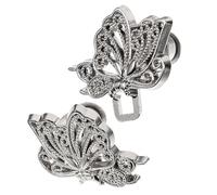 jojofuny Butterfly Jeans Buttons Adjustable Waist Button 5 Pcs Metal Decorative Convenient Fashionable Delicate Silver Fasteners for Wedding Party Jeans