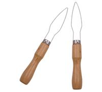 jojofuny Button Hook Tool 2pcs with Wooden Handle and Metal Hook for Seniors and Disability, Efficient Fastening for Professional Clothing Projects