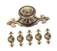 jojofuny Cabinet Knobs Smooth Operation and Easy Installation 6pcs Vintage Antique Brass with Single Hole and Backplate, Round Shape Elegant European Design for Kitchens and Bathrooms