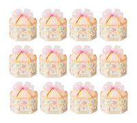 jojofuny Candy Atmosphere 50pcs Yellow Ribbon with Paper Boxes Wedding and Unique Shape Decorations Festive Creation for Wedding Party