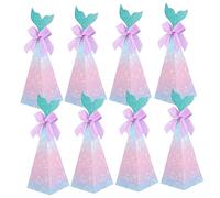jojofuny Candy Box Party Favor Gift Bag Mermaid Themed 20pcs Paper Wedding Baby Shower Bridesmaid Infant Goodies Gift Carrier Candy Bag