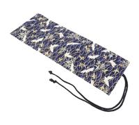 jojofuny Canvas Pen Roll Pencil Bag with 48 Slots, Blue Crane Print Cotton Large Capacity Pencil Case for Students and Artists, Portable Pen Wrap Organizer for School and Travel