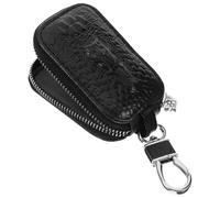 jojofuny Car Key Case Leather Zippered Compact Holder for Men Portable Protective Scratch-Resistant Pouch with Key Organizer for Everyday Use