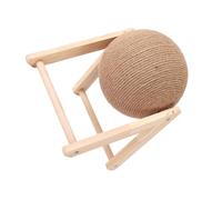 jojofuny Cat Scratching Ball with Natural Sisal and Wood Materials for Cats and Kittens Globe Shape Design Prevents Furniture Scratching for Indoor Use on Balcony or Windowsill