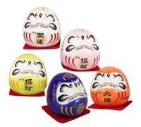 jojofuny Ceramic Dharma Egg 1 Set Japanese Figurines Luck Figurines for Car Dashboard Decor with Blessings and Safety