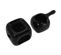 jojofuny Ceramic Essential Oil Heater Black Aromatherapy Wax Melt Warmer with Tealight Candle Holder for Spa and Home Relaxation