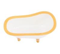 jojofuny Ceramic Hamster Bath Basin with Wood Grain Finish, Small Pet Sand Bath Box and Hideout, Washable Hamster Toilet for Guinea Pigs and Rats, Mini Animal Bathroom Accessory for Indoor