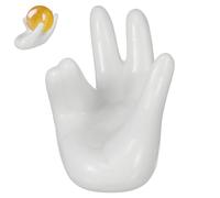 jojofuny Ceramics Hand Jewelry Holder Display Stand for Rings and Bracelets, Decorative Hand-Shaped Jewellery Dish for Home Decor and Photography Prop, Ceramic Bracelet Display Holder for