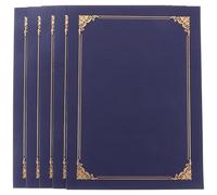 jojofuny Certificate Covers with Foil Stamping 10Pcs Blue Blank Gold-Stamped Document Holders for Appointment Letters and Authorization Contracts Office and Ceremony Use