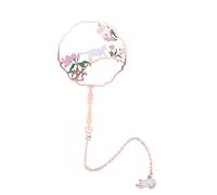 jojofuny Chinese Style Metal Bookmark Round Fan Bookmarker with Chain Pendant Lightweight Hollow Brass Pagina Marker for Readers Students Writers and Smooth Finish