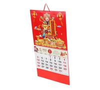 jojofuny Chinese Wall Calendar Year of Snake Embossed Red Paper Monthly Lunar Calendar with Gold Foil Accents for Home Office Restaurant Fengshui Decoration