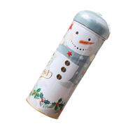 jojofuny Christmas Tinplate Candy Storage Box Lightweight Cookie Jar with Festive Snowman Design Portable Decorative Xmas Treat Container for Holiday Parties and Packaging