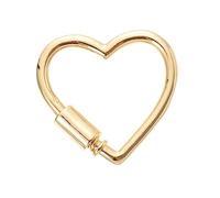 jojofuny Copper Heart Shape Screw Carabiner Link Connector for Jewelry Making Necklace and Bracelet Buckle DIY Pendant Charm for Keychains and Earrings