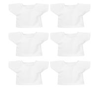 jojofuny Cotton Plush Bear T Shirts Encourages Imaginative Play 6pcs White Short Sleeve round Neck Doll Clothing Set , Gift Ready and 9 Inch Stuffed Bears for Daily Use