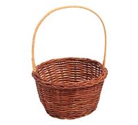 jojofuny Creative Desktop Basket Mini Weaving Easter DIY Activity Basket Handle Round Light Micro Desktop Decoration for Home School Storage
