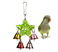 jojofuny Creative Five-pointed Star Shaped Rattan Bird Hanging Cage Accessory for Parrots Fun and Interactive Play Random Color