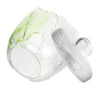 jojofuny Creative Glass Pickle Jar with Lid for Vegetable Fermenting, Frosted Mist Surface Design, Keeps Food Fresh and Safe Packaging, Japanese Storage Jar for Kitchen Use