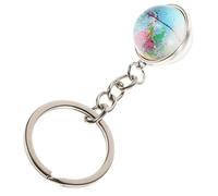 jojofuny Creative Globe Keychain 3d Glass Earth Map Pendant Planet Charm Ball Key Ring for Car Keys Purse Decor Gift for Men Women