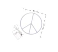 jojofuny Creative Peace Sign LED Neon Night Light Bright Plastic Wall Light Decor for Indoor Bedroom USB Battery Powered Unique Home Accent Lamp