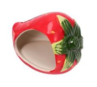 jojofuny Creative Red Ceramic Hamster Nest in Strawberry Shape, Multi-purpose Cool and Comfortable Pet Bed for Small Pets, Suitable Anywhere You or Hung the Chair