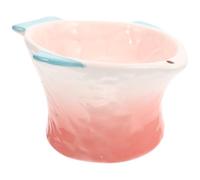 jojofuny Creative Shallow Cat Food Bowl Pink Fish Shape Elevated Dish for Comfortable Feeding Decorative Capacity Pet Feeder for Cats and Dogs