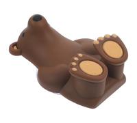 jojofuny Cute Polar Bear Suction Cup Toothbrush Holder Brown Wall-Mounted Silicone Bathroom Toothbrush Organizer No-Drill Sucker Wall Storage for Family Use