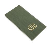 jojofuny Daily Agenda Notepad Portable Wear-resistant Planner Notebook for Office and Travel Delicate Work Scheduling Journal with Leather Cover in Dark Green Stripes