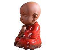 jojofuny Decorative Monk Figurine Purple Clay Tea Pet Traditional Feng Shui Ornament for Home Office Desktop Lovely Monk Sculpture for Prosperity and Zen Display