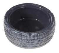 jojofuny Decorative Resin Ashtray Vintage Tire Ash Container Black Grey for Home Office Desktop Ornament