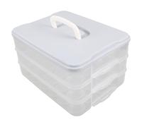 jojofuny Deviled Egg Holder Tray, 3-Layer Egg Container for 72 Slots, Stackable Storage Tray with Handle, Portable Holder Platter for Thanksgiving Day Party Blue