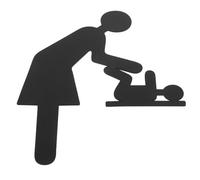 jojofuny Diaper Changing Station Sign Changing Station Restroom Indicator Black Stainless Steel Easy Installation Durability for Mother and Facilities