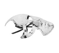 jojofuny Disco Ball Face Mask Full Face Mirror Silver Plastic Eye-catching Disco Design Comfortable for Adults Men Carnival Masquerade Party
