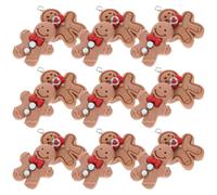 jojofuny DIY Jewelry Making 20pcs Gingerbread Man Charms, Mixed Colour Pendants for Earrings and Bracelets, for Christmas Crafting