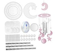 jojofuny DIY Wind Chime Silicone Mold Kit Flexible Non-Stick Resin Casting for Creativity Crafting Home Decoration with Complete Star Moon Series Molds